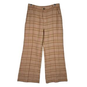 & Other Stories Paris Atelier Plaid Wide Leg Pants Women’s 38 (US 6) Brown Beige